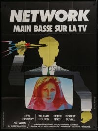 2f822 NETWORK French 1p 1977 Paddy Chayefsky, Sidney Lumet classic, different art w/Dunaway & Finch!