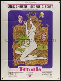 2f846 PETULIA French 1p 1968 different Jean Fourastie art of naked Julie Christie with flowers!