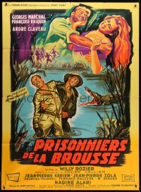 2f859 PRISONERS OF THE CONGO French 1p 1960 Belinsky art of Marchal & Rasquin in savage Africa!