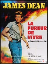 2f874 REBEL WITHOUT A CAUSE French 1p R1990s Nicholas Ray, different art of James Dean by Mascii!