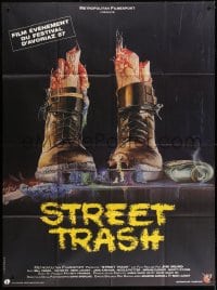2f925 STREET TRASH French 1p 1987 completely different gruesome artwork of severed feet in boots!