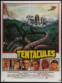 2f939 TENTACLES French 1p 1977 Tentacoli, different Mascii art of giant octopus attacking ship!