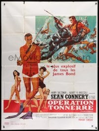 2f948 THUNDERBALL French 1p R1980s art of Sean Connery as James Bond 007 by McGinnis and McCarthy!