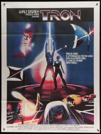 2f958 TRON French 1p 1982 Walt Disney sci-fi, Jeff Bridges in a computer, cool special effects!