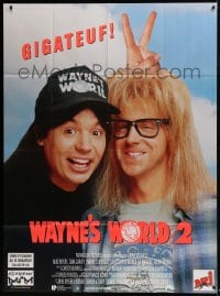 2f981 WAYNE'S WORLD 2 French 1p 1994 Mike Myers, Dana Carvey, from Saturday Night Live sketch!