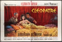 2f488 CLEOPATRA French 2p 1963 Terpning art of Elizabeth Taylor, Richard Burton & Rex Harrison!