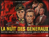 2f484 NIGHT OF THE GENERALS French 4p 1967 different Georges Allard art of Peter O'Toole in WWII!