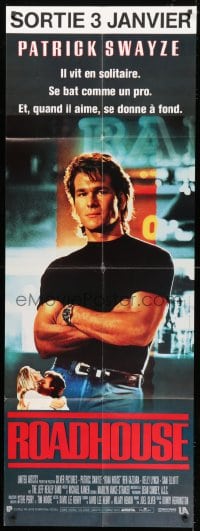 2f519 ROAD HOUSE French door panel 1990 Patrick Swayze is the best bouncer in the business!