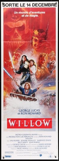 2f524 WILLOW French door panel 1988 Ron Howard, Bysouth art of Val Kilmer, Warwick Davis & Whalley!