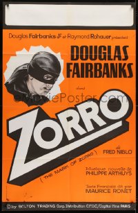 2f501 MARK OF ZORRO French 30x46 R1960s Douglas Fairbanks Sr. as the masked hero!