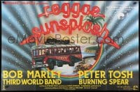 2f504 REGGAE SUNSPLASH II French 31x47 1979 Bob Marley, great art of tour bus on Jamaican beach!