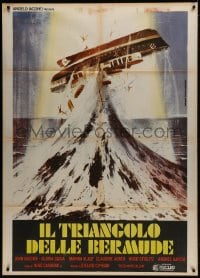 2f090 BERMUDA TRIANGLE Italian 1p 1978 wild Piovano art of ship tossed upside-down in the ocean!