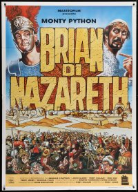 2f136 LIFE OF BRIAN Italian 1p 1991 Monty Python, he's not the Messiah, great William Stout art!