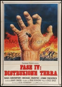 2f156 PHASE IV Italian 1p 1977 great art of ant crawling out of hand, directed by Saul Bass!