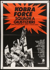 2f193 ZEBRA FORCE Italian 1p 1976 art of masked criminals with guns, all hell explodes!