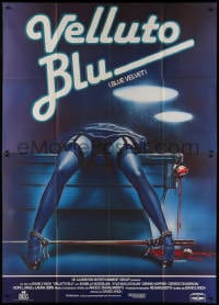 2f012 BLUE VELVET Italian 2p 1986 directed by David Lynch, wild Sciotti art of bloody pool table!