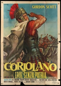 2f020 CORIOLANUS: HERO WITHOUT A COUNTRY Italian 2p 1964 Ciriello art of warrior Gordon Scott!