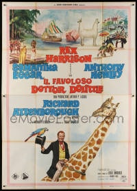 2f027 DOCTOR DOLITTLE Italian 2p 1968 Rex Harrison speaks w/animals, directed by Richard Fleischer!
