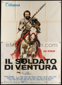2f043 IL SOLDATO DI VENTURA Italian 2p 1976 art of soldier of fortune Bud Spencer on horseback!