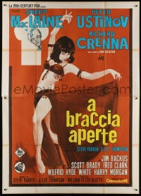 2f047 JOHN GOLDFARB, PLEASE COME HOME Italian 2p 1964 different Nistri art of Shirley MacLaine!