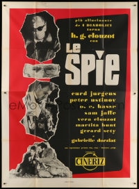 2f071 SPIES Italian 2p 1957 directed by Henri-Georges Clouzot, creepy Curt Jurgens!