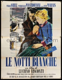 2f002 WHITE NIGHTS Italian 4p 1957 Visconti, Allard art of Schell & Marais by bridge, Dostoyevsky!