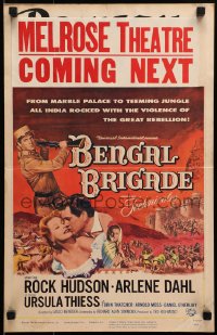 2f218 BENGAL BRIGADE WC 1954 Rock Hudson & Arlene Dahl romancing and fighting in India!