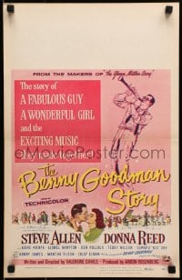 2f219 BENNY GOODMAN STORY WC 1956 Steve Allen as Goodman, Donna Reed, Gene Krupa, Reynold Brown art