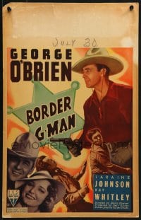 2f224 BORDER G-MAN WC 1938 western images of cowboy George O'Brien & pretty Laraine Johnson, rare!