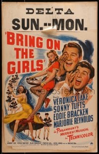 2f226 BRING ON THE GIRLS WC 1944 sexy full-length Veronica Lake, Sonny Tufts, Eddie Bracken