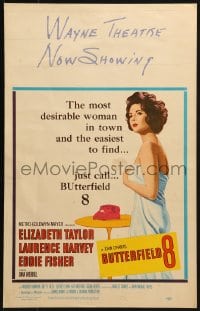 2f228 BUTTERFIELD 8 WC 1960 callgirl Elizabeth Taylor is the most desirable and easiest to find!