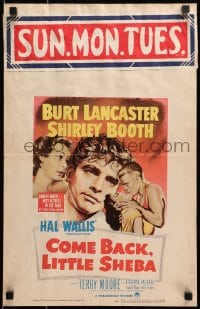 2f238 COME BACK LITTLE SHEBA WC 1953 art of Burt Lancaster, Shirley Booth, Jaeckel & Terry Moore!
