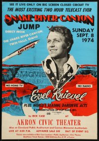 2f262 EVEL KNIEVEL WC 1974 world's greatest daredevil performing his Snake River Canyon jump!