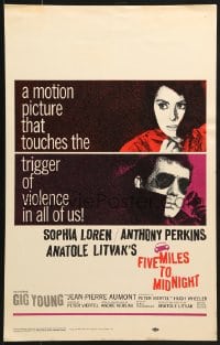 2f268 FIVE MILES TO MIDNIGHT WC 1963 Le Couteau dans la Plaie, Sophia Loren & Anthony Perkins!