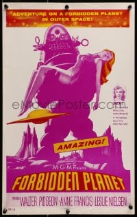 2f272 FORBIDDEN PLANET Benton REPRO WC 1990s classic art of Robby the Robot & sexy Anne Francis!