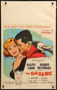 2f274 GAZEBO WC 1960 great romantic art of Glenn Ford w/pigeon on shoulder & Debbie Reynolds!