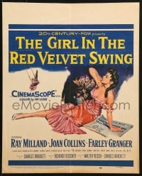 2f275 GIRL IN THE RED VELVET SWING WC 1955 art of sexy Joan Collins as Evelyn Nesbitt Thaw!