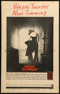 2f277 GIRL OF THE NIGHT WC 1960 prostitute Anne Francis in a sexy dress is The Call Girl!
