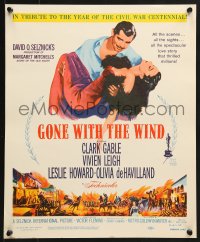 2f280 GONE WITH THE WIND WC R1961 art of Clark Gable carrying Vivien Leigh over burning Atlanta!