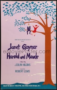 2f292 HAROLD & MAUDE stage play WC 1980 cool art of title characters in tree by Nappi!