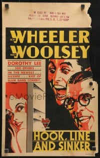 2f295 HOOK, LINE & SINKER WC 1930 great deco art of Wheeler & Woolsey + sexy Dorothy Lee!