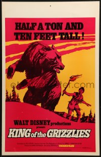 2f313 KING OF THE GRIZZLIES WC 1970 Walt Disney, half a ton of giant fury, ruler of the Rockies!