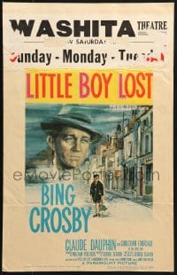 2f321 LITTLE BOY LOST WC 1953 Ercole Brini art of Bing Crosby looming over WWII orphan on street!
