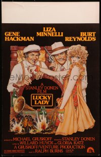 2f327 LUCKY LADY WC 1975 Gene Hackman, Burt Reynolds & Liza Minnelli, Richard Amsel art!