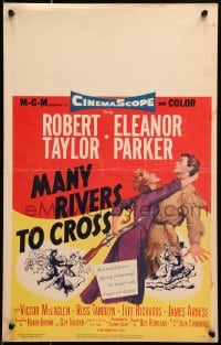 2f334 MANY RIVERS TO CROSS WC 1955 Robert Taylor is forced to marry at gunpoint by Eleanor Parker!