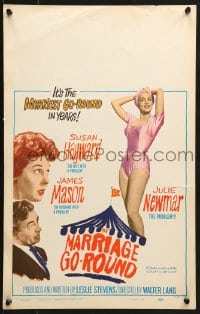 2f336 MARRIAGE-GO-ROUND WC 1960 Julie Newmar wants to borrow Susan Hayward's husband James Mason!