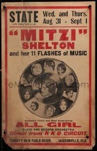 2f340 MITZI SHELTON music concert WC 1932 cool image of all-girl band on vinyl record, ultra rare!