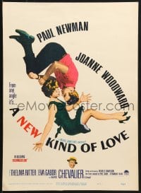 2f345 NEW KIND OF LOVE WC 1963 Paul Newman loves Joanne Woodward, great romantic image!