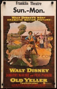 2f350 OLD YELLER WC 1957 Dorothy McGuire, Fess Parker, art of Walt Disney's most classic canine!