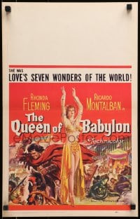 2f367 QUEEN OF BABYLON WC 1956 art of sexy Rhonda Fleming, love's seven wonders of the world!